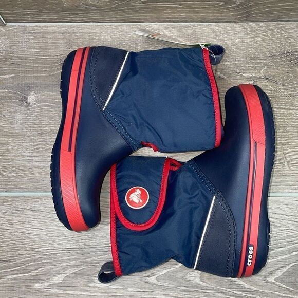 NEW Crocs Crocband II.5 Gust Navy Blue Red Little Boy Sz 1 Relaxed Fit Snow Boot - Picture 9 of 11